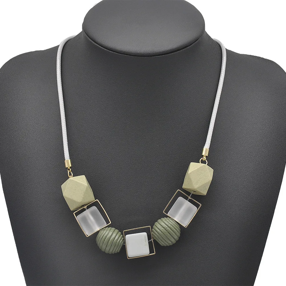 Геометрические кулоны и ожерелья из акрила в богемном стиле ожерелье с