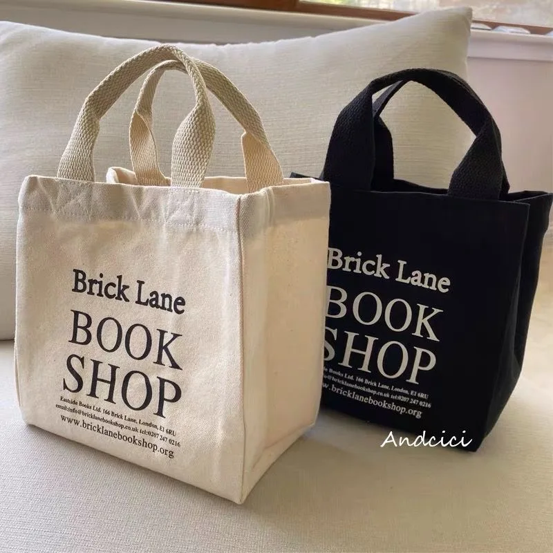 

Women Canvas Shopping Bag Letters Print Female Cotton Cloth Shoulder Bag Eco Handbag Tote Reusable Grocery Shopper Bags