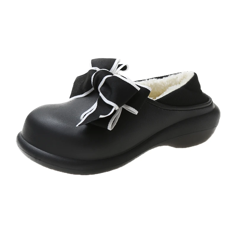 

Женские домашние ботинки, повседневные ботинки из хлопка, на платформе, с бантом, размеры 34-45