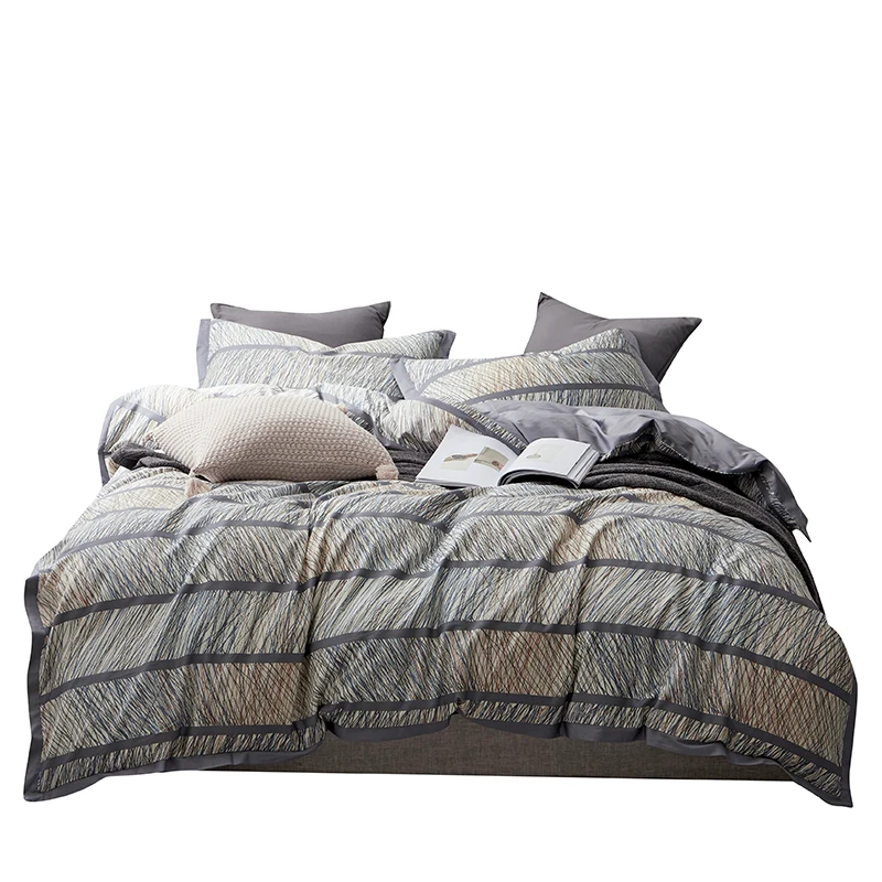 Комплект простых пододеяльников в полоску 4 шт. простыни из 100% египетского хлопка