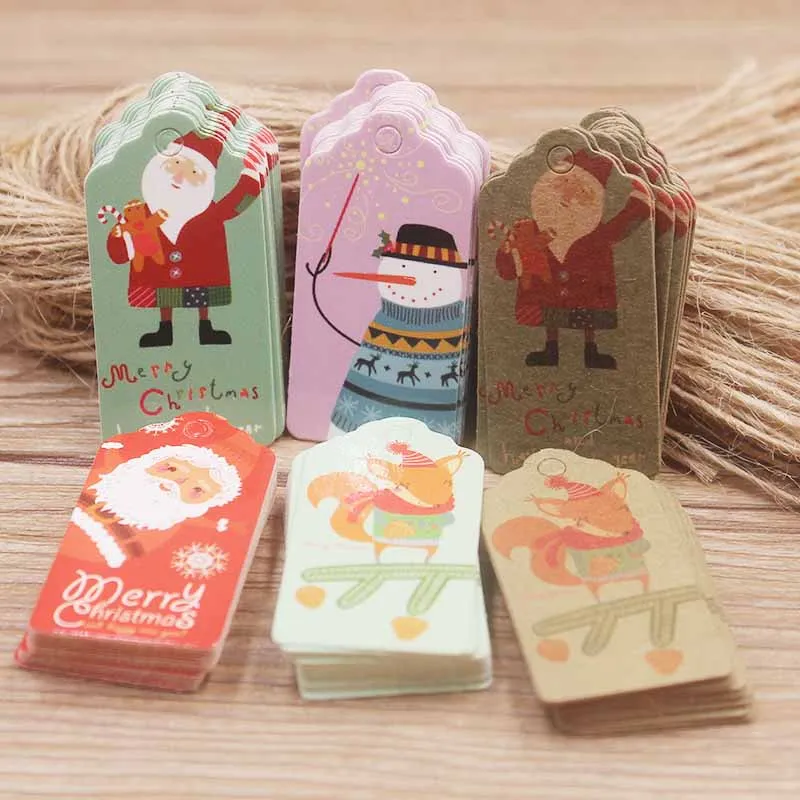 Белая/коричневая гирлянда 50 этикеток 2x4 см гребешок маленькая Красивая сделай