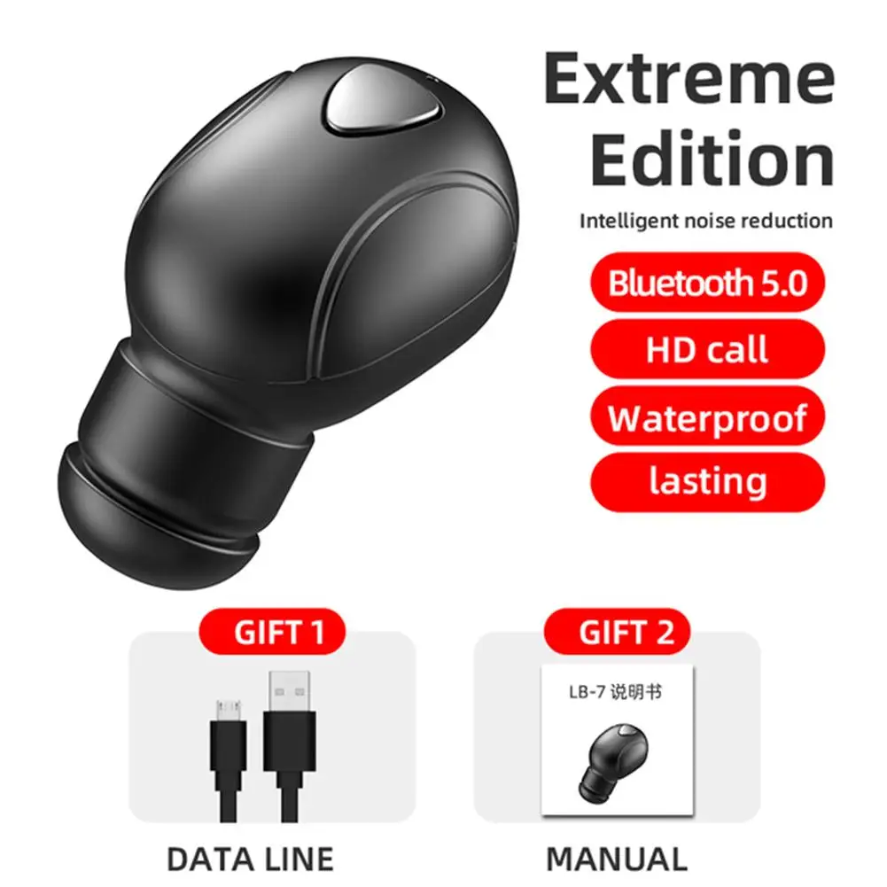 LB-7 Bluetooth-совместимая с 5 0 одноушная гарнитура микрофоном стерео
