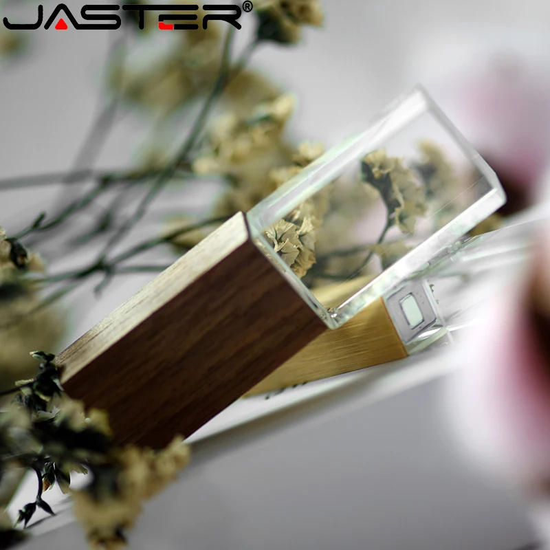 Флешка с кристаллом ореха JASTER usb 2 0 4 ГБ 8 32 64 128 черной упаковочной коробкой (10