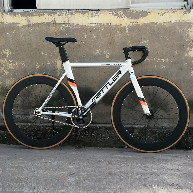 

Fixed Gear Bicycle Aluminum Alloy 700C 52cm 70mm Rim Hight METTLER Muscle Spoke Wheel 52cm 25.4mm Stem 27.2mm Seatpost Bike Part
