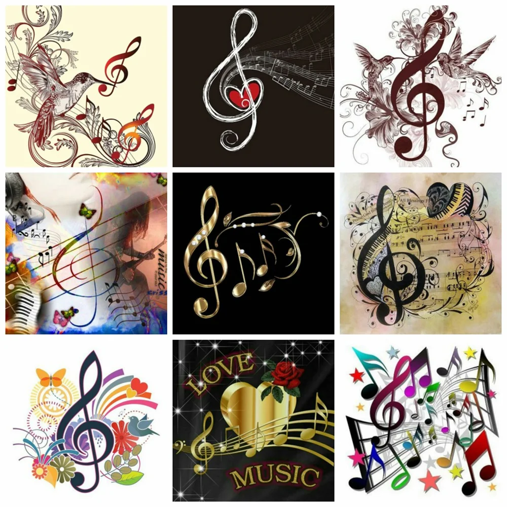 Huacan алмазная живопись мозаика музыкальный пейзаж домашний декор вышивка