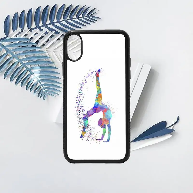 

Gymnastics water color pattern Phone Case PC for iPhone 11 12 pro XS MAX 8 7 6 6S Plus X 5S SE 2020 XR