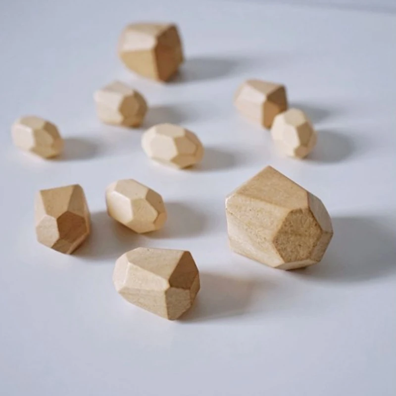 

Stone Building Blocks Educational Toys Wood Balancing Stacked Stones Creative Nordic Style Stacking Game