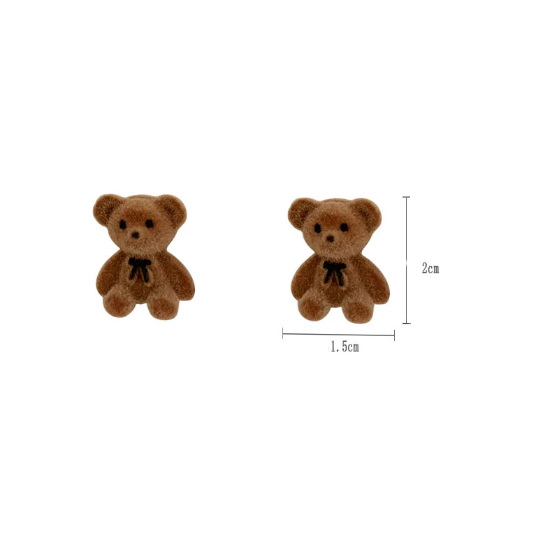 

2021 Korean Fashion New Earrings For Women Plush Flocking Cute Bear Earrings Temperament Wild Earring Jewelry Party Gift earring