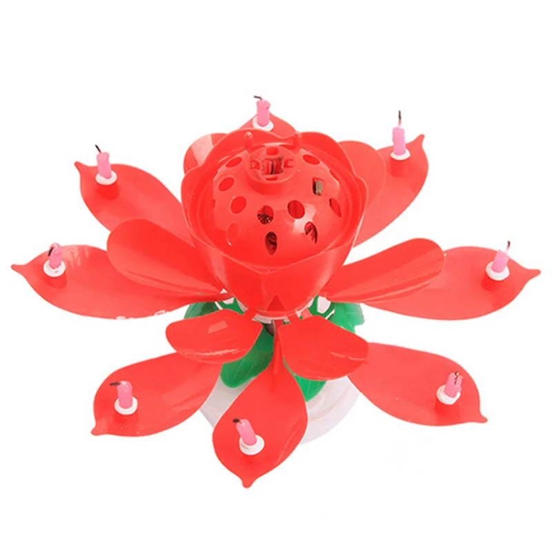 Cake Decoration Accessories Candles DIY Lotus rotating 14 Candle double disk with Musical) (Brief | Дом и сад