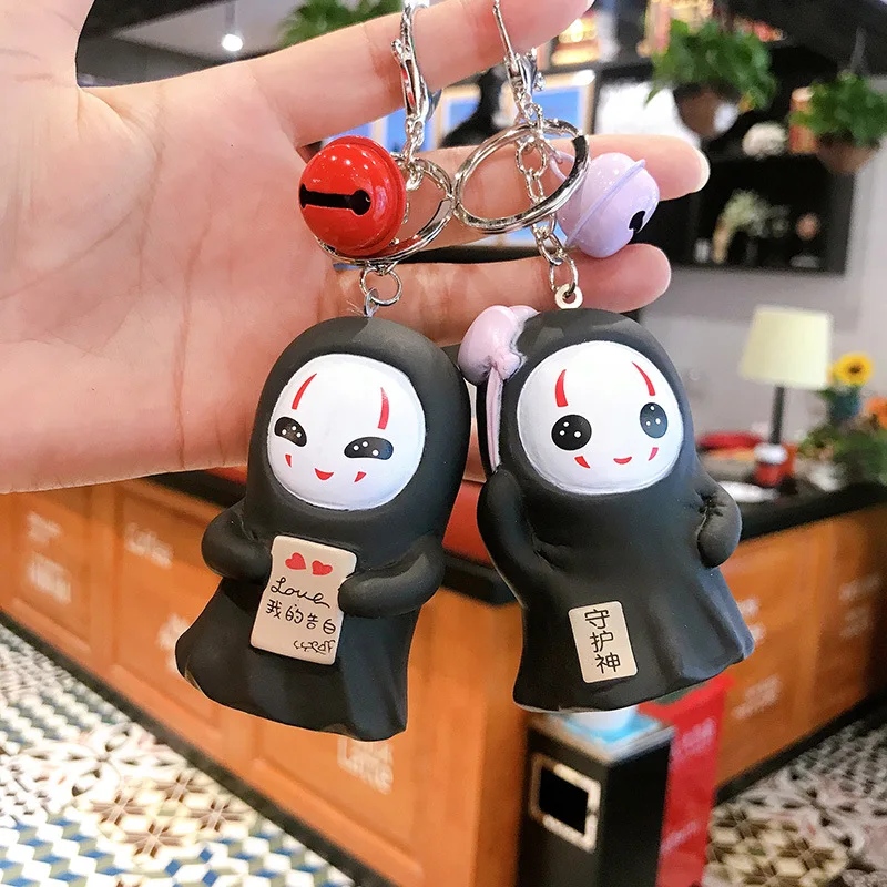 

Cute Cute Faceless Man Keychains Protection Confession Classic Black And White Key Chains Lovers Bag Pendant Key Rings