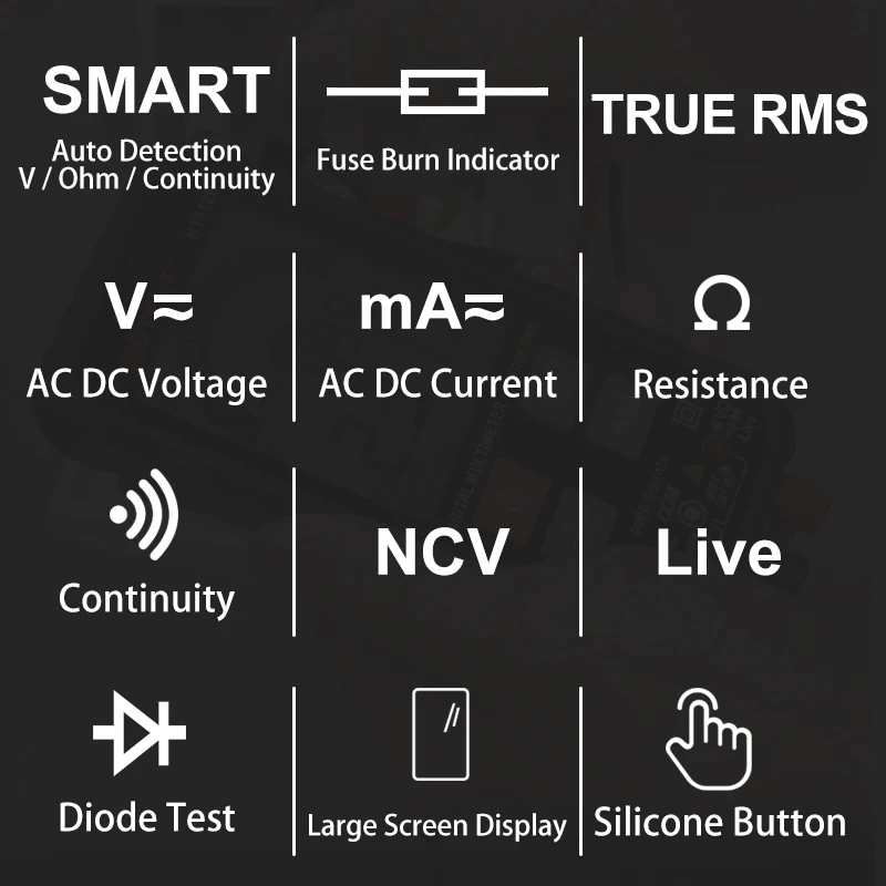 Умный мини-мультиметр профессиональный цифровой ампервольтметр для автомобилей