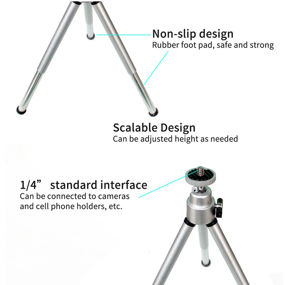 Гибкий мини штатив для мобильного телефона алюминиевый Трипод iPhone X 8 7 6S Xiaomi Samsung