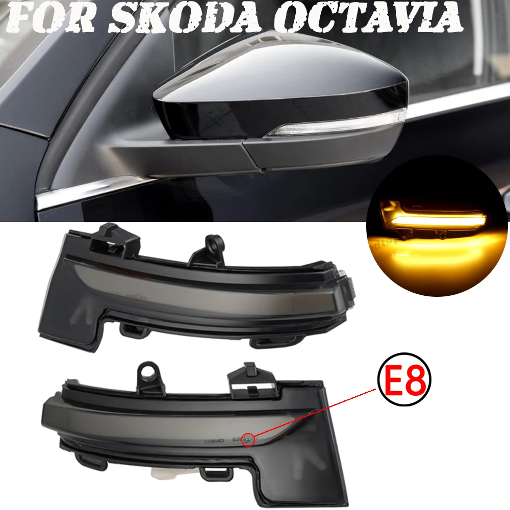

Для Skoda Octavia Mk3 5E 2013-2019 превосходные 2x зеркала индикатор динамический мигалка светодиодный поворотник светильник автомобильные аксессуары