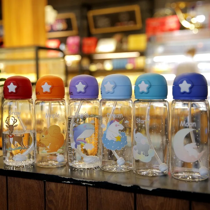 Бутылки для воды детей женская детская пластиковая чашка с соломинкой