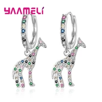 new special animal design giraffe earrings for women 925 sterling silver trendy dangle drop earrings for weddingengagement