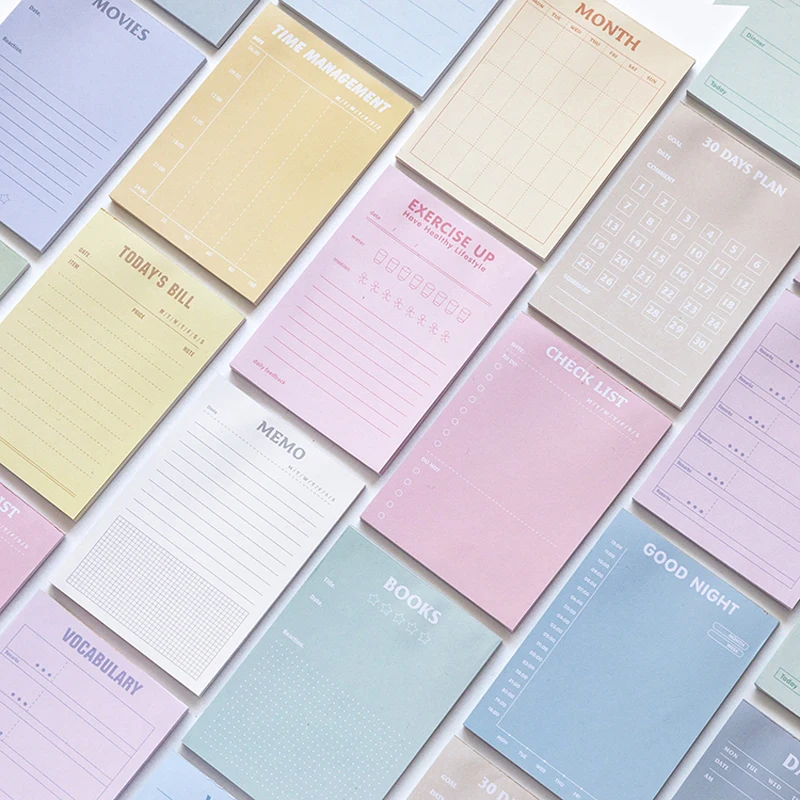 Творческий план учебы и работы клейкие заметки из крафтовой бумаги канцелярские