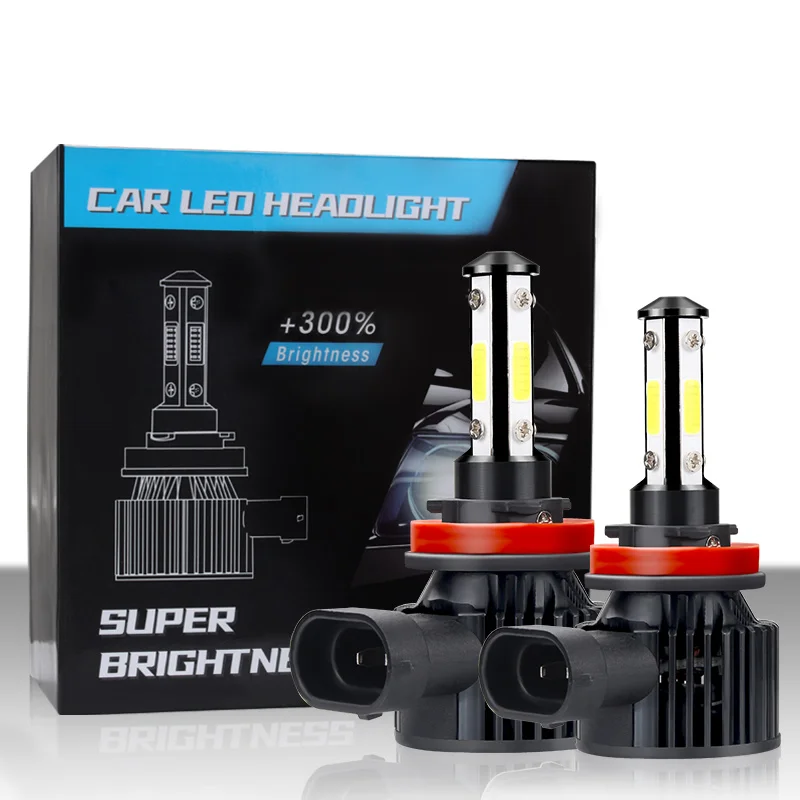 

Muxall LED Turbo New 4 Sides 3000K 6000K 8000K 80W 16000lm 9005 9006 H11 H4 H7 Car Headlight Bulbs Auto Fog Light HB3 HB4 9007