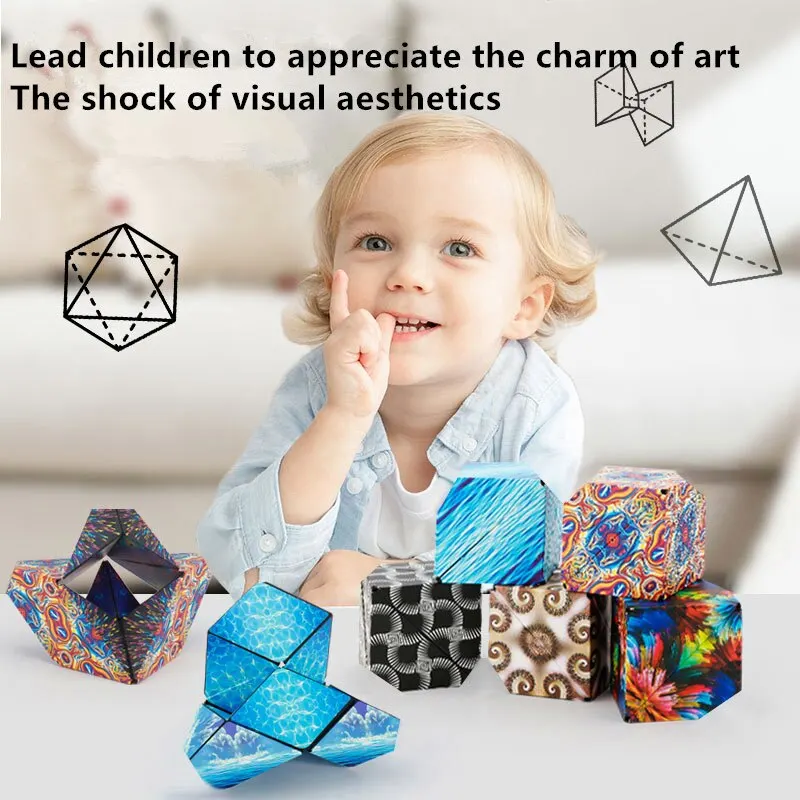 

3D Cube Variable Magnetic Toy Baby Development Practice Learning Educational Toys PE+sticker Toys For Children