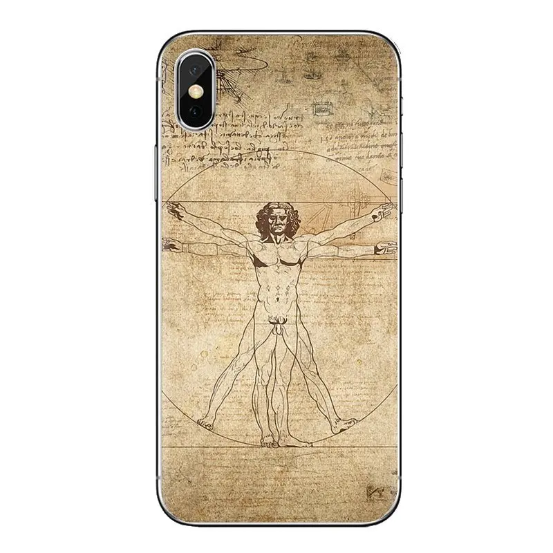 For iPhone XS Max XR X 4 4S 5 5S 5C SE 6 6S 7 8 Plus Samsung Galaxy J1 J3 J5 J7 A3 A5 Italy leonardo da vinci art TPU Shell Case |