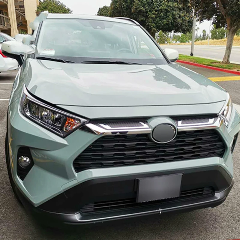 Для Toyota Rav4 Hybrid XA50 2019 2020 ABS Хром Передняя Центральная сетчатая решетка крышка