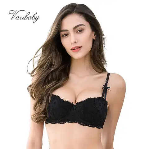 Varsbaby Sexy Lace Bra Half Cup Push Up Underwear Thin Cotton Women Bras