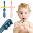 Детская зубная щетка, детская зубная щетка, зубные кольца, пищевой мягкий силиконовый мех, детская зубная щетка, уход за полостью рта, чистка зубов