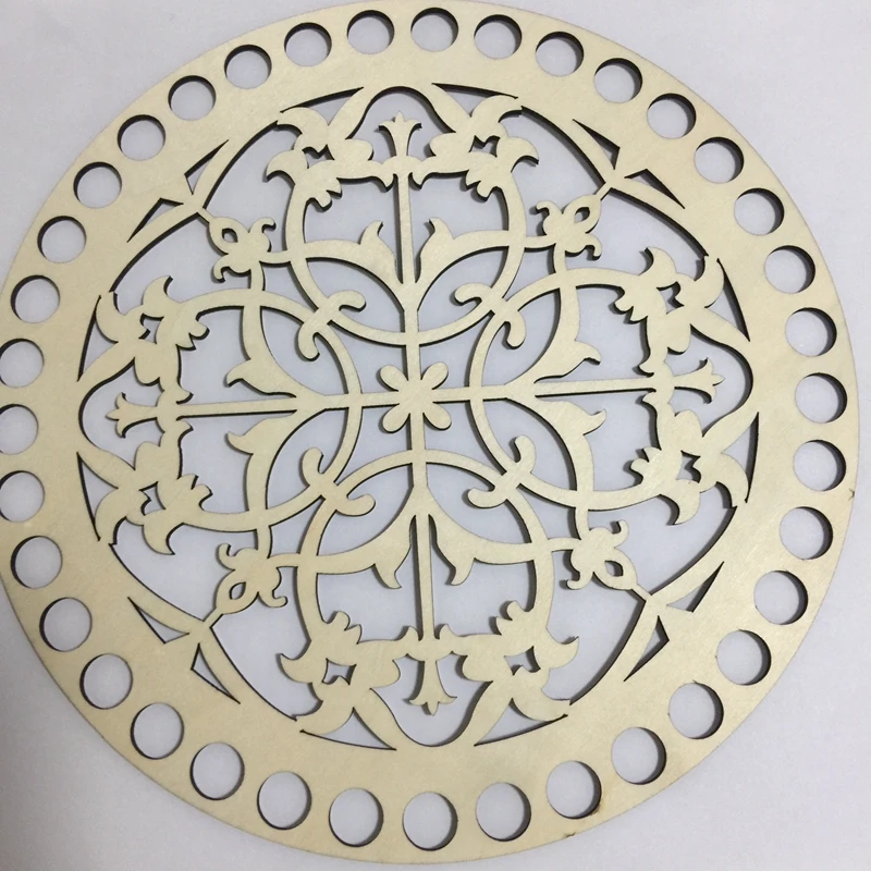 

set of 3pcs 20cm wood bottom crochet knitting diy wood carving disc