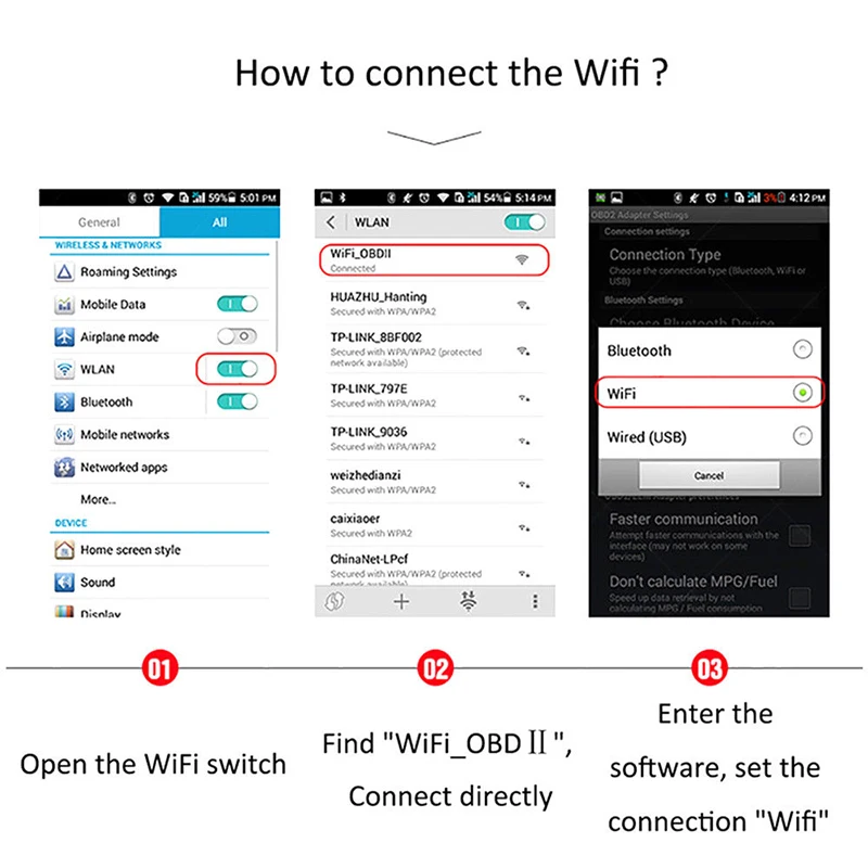 Сканер автомобильный диагностический с поддержкой Wi-Fi OBDII ELM327 OBD2 совместим IPhone