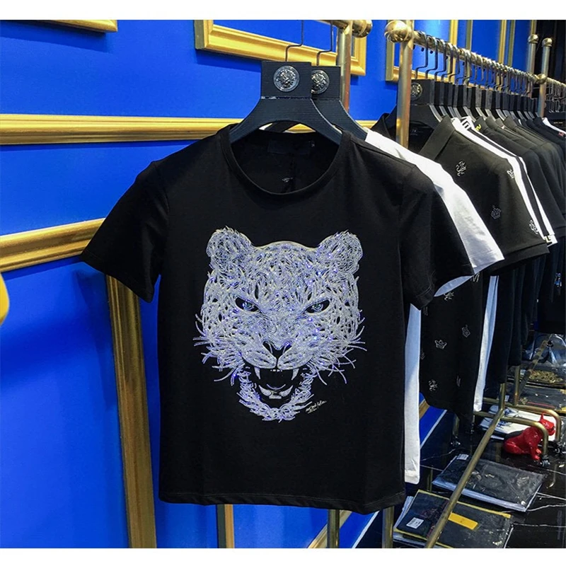 

Best selling crew neck 100% short sleeve men's street fashion Diamond Male casual T-shirt base shirt