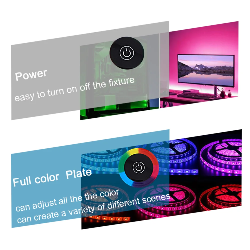 DC12V 24V круглая Сенсорная панель RGB контроллер беспроводной светодиодный диммер переключатель контроллер с регулируемой яркостью для светодиодный RGB светодиодная лента