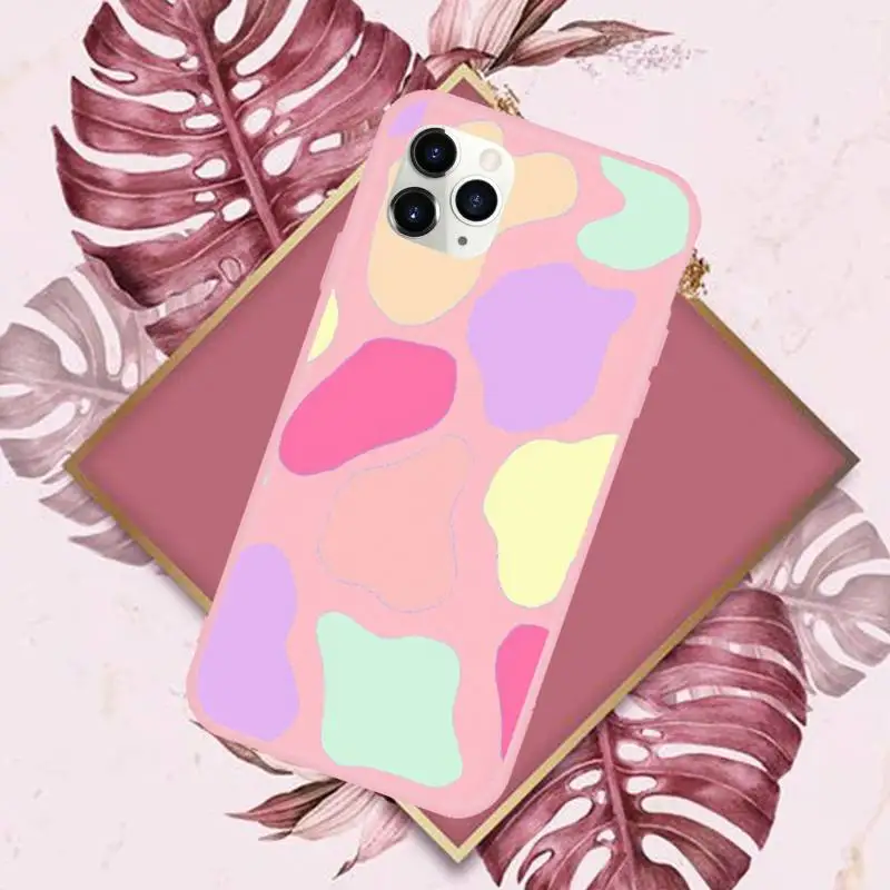 

Cow color Print fashion Pattern texture Phone Case Pink Candy Color for iPhone 11 12 mini pro XS MAX 8 7 6 6S Plus X SE 2020 XR