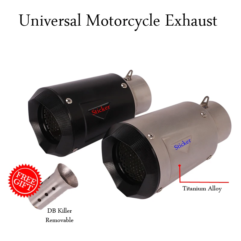 

Универсальный глушитель выхлопных газов для мотоцикла, модифицированный глушитель из титанового сплава, 60 мм, для GSXR600, Z1000, ER6N, K7, R1, R6, MT09