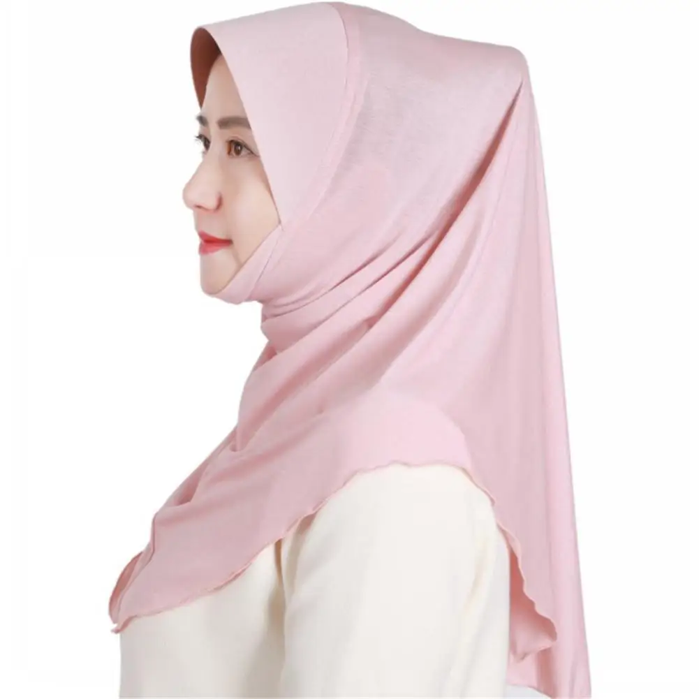 

Women Muslim Hijab The Hui Nationality Style Headscarf Sun Protection Solid Color Headgear Hat Outdoor Sport Magic Scarf Neck