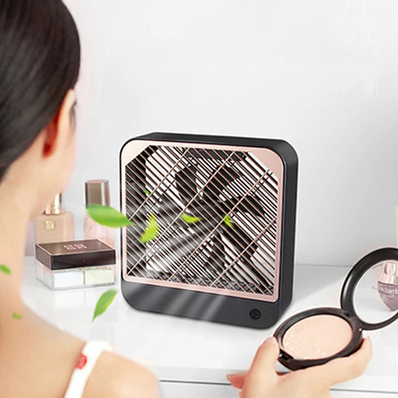 

Desktop Square Fan Mini Electric Fan Portable Dormitory USB Fan Portable Sports Home Office Fan