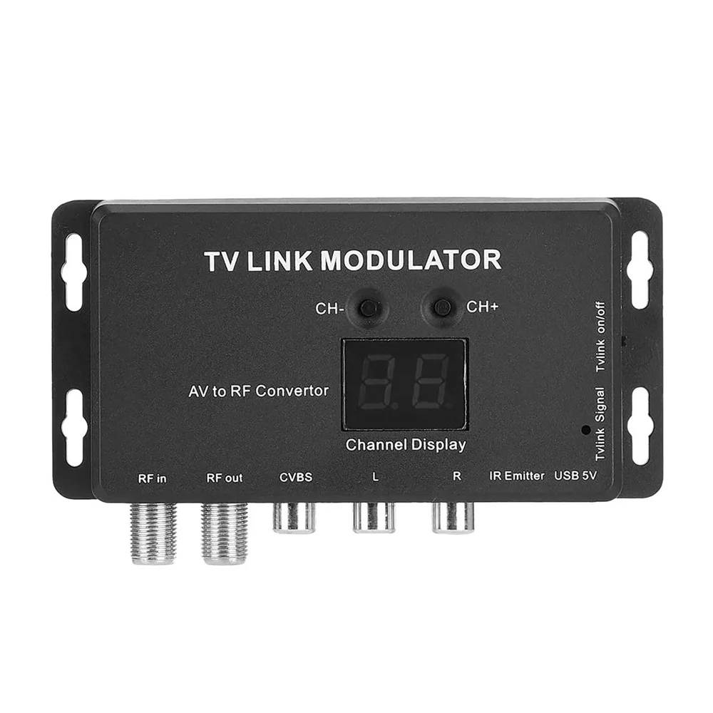 UHF 21 ~ 69 PAL/NTSC модулятор AV к RF преобразователь ИК-расширитель с 21-канальным дисплеем