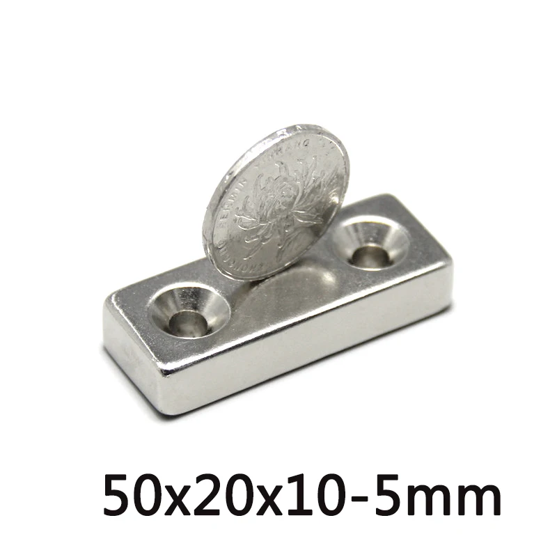 

Магнит из редкоземельных элементов, 50x20x10-5 мм, N35 прочные для простыней, 5/10/20 шт., 2 отверстия, 5 мм, блочные Магниты 50x20x10, мощные магниты 50*20*10-5 мм