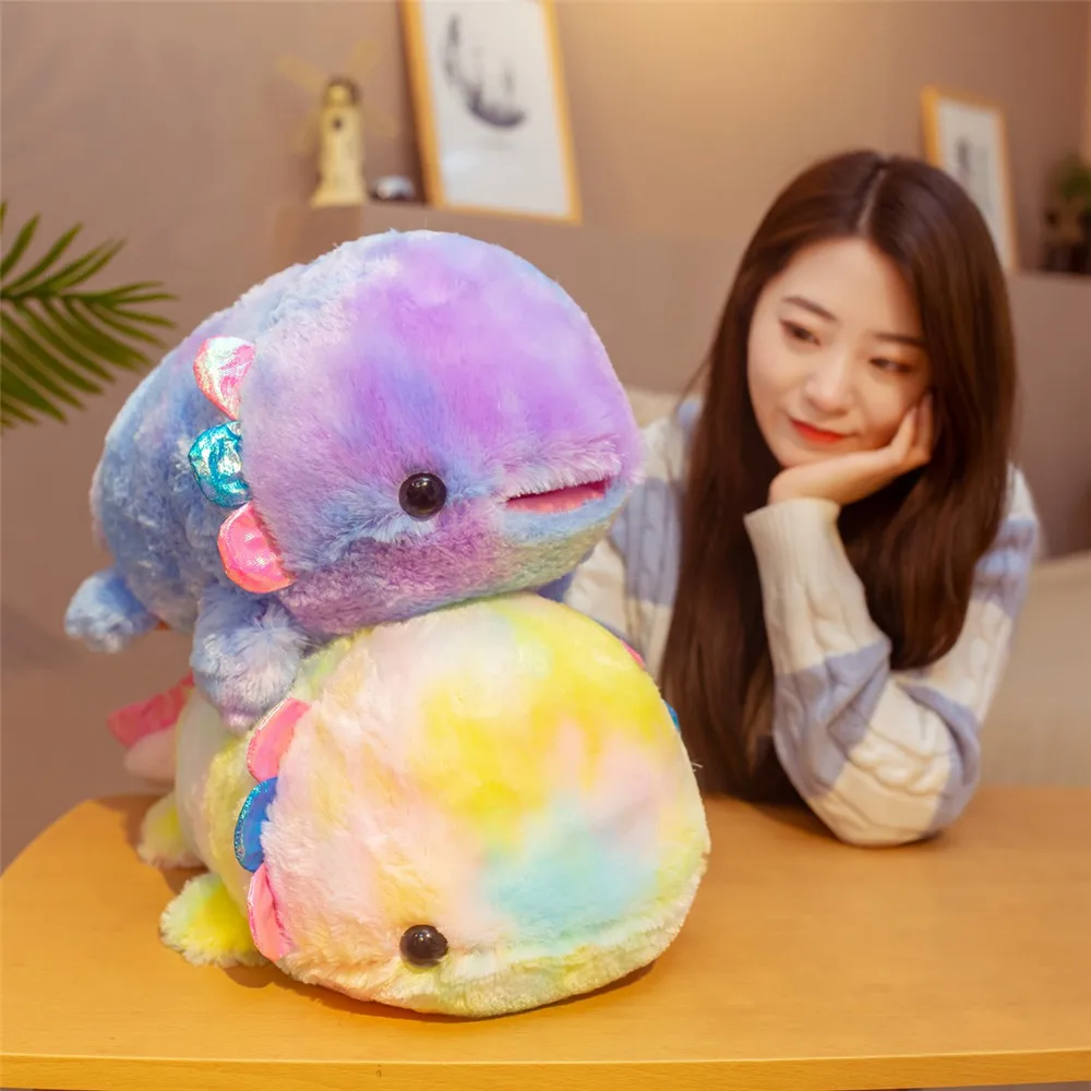 

37-58cm Kawaii Colorful Salamander Plush Toys Soft Lovely Baby Fish Doll Stuffed Cute Animal Pillow for Girls Kids Birthday Gift