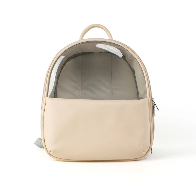 

Pu Leather Fashion Cat Bag Simple Breathable Portable Pet Backpack Outdoor