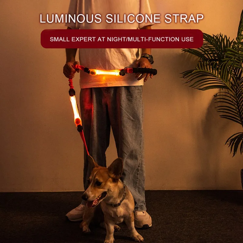 

Pet LED Luminous Strap For Dog Multi-functional Glowing Collar Traction Rope Bandage Fixation Safety Night Walking Dog Supplies