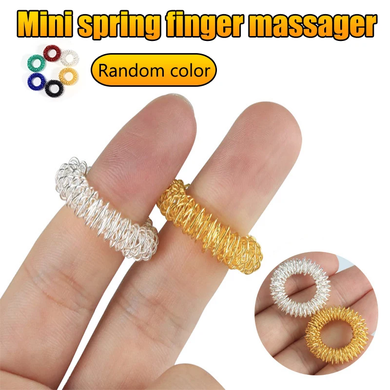 

Spiky Sensory Finger Rings 1/5/10 PCS Flexible Alloy Spring Finger Massager Ring Toy Accupressure Pressure Loop Ring LBV