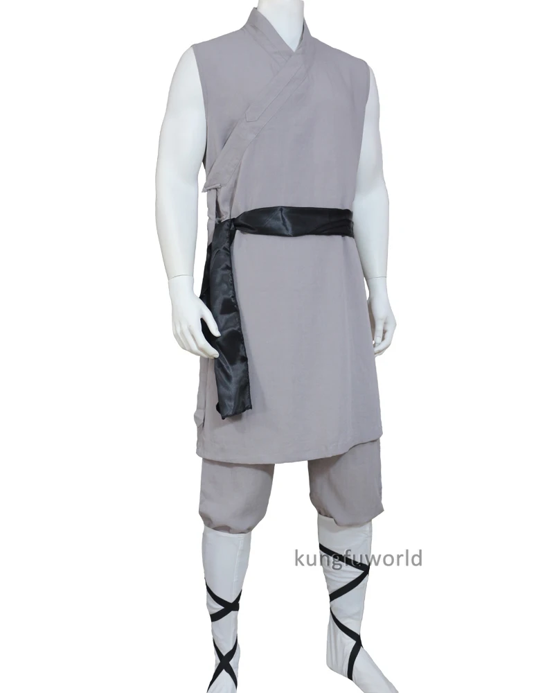 Красивый костюм-монах shaolin monk summer kung fu форма для Тай Чи без рукавов одежда боевых