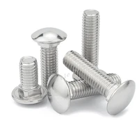 m4 m5 m6 m8 m10 m12 304 stainless steel cap head screw bolt with square neck dome head screws fastener for storage rack