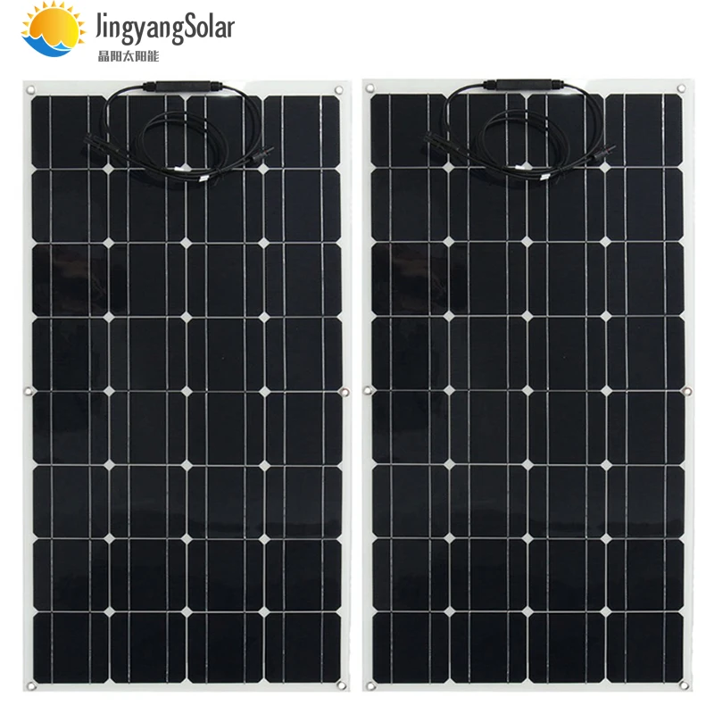 Online Panel Surya 200W 100W Sel Surya Monokristalin Untuk Rumah Mobil/Kapal Pesiar/Kapal Uap 12V 24 Volt Pengisi Baterai Surya