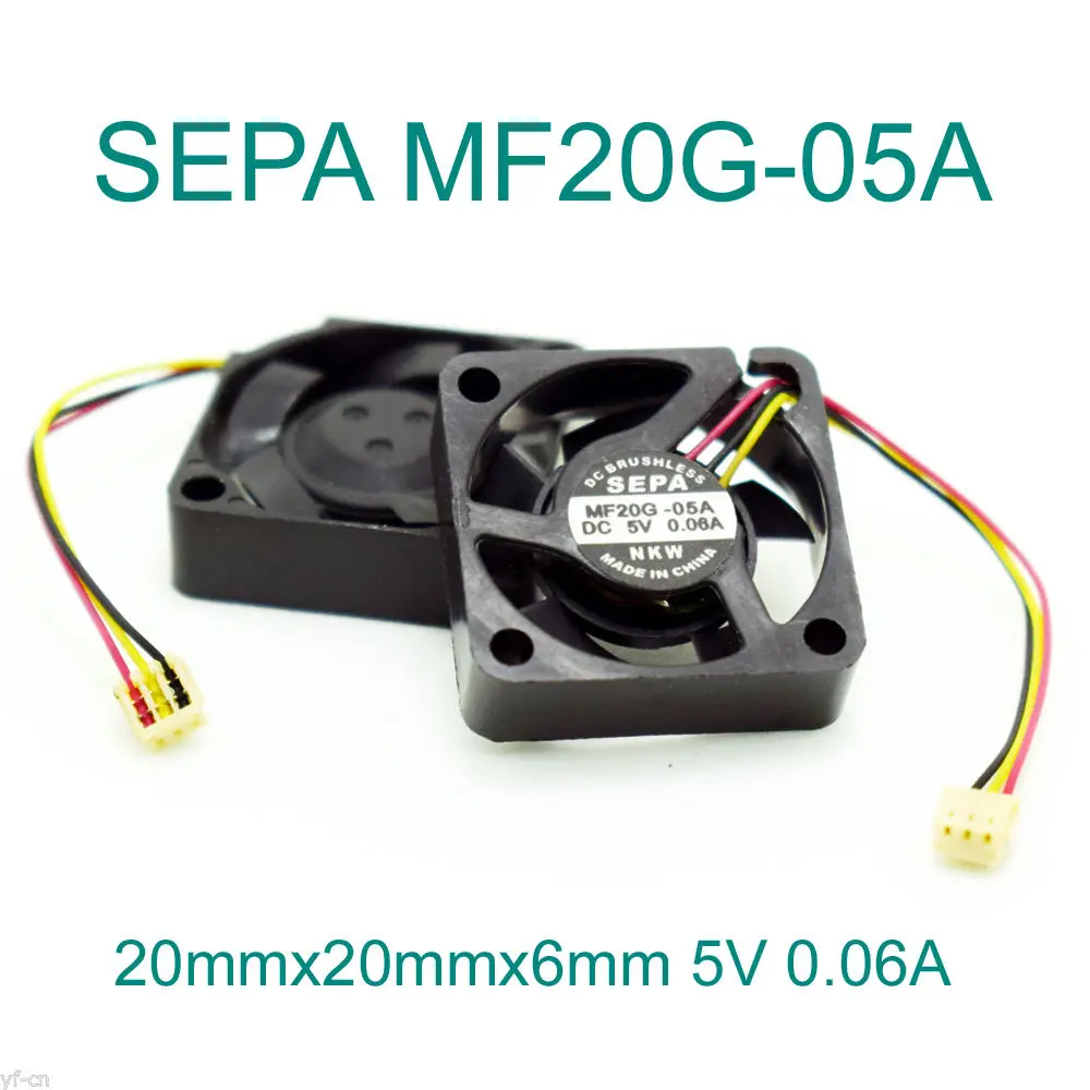 1 шт. SEPA MF20G-05A 20x20x6 мм 2006 DC 5V 0.06A Мини DC Бесщеточный Охлаждающий вентилятор