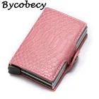 Футляр для кредитных карт Bycobecy с защитой от Rfid для мужчин и женщин, чехол для удостоверения личности, металлический алюминиевый модный футляр для банковских карт, защитный футляр