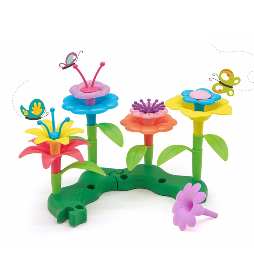 46pcs Flower Arrangement For Kids Learning DIY Toddler Fun Educational Children Assemble Toy Colorful Growing Playset Craft | Игрушки и