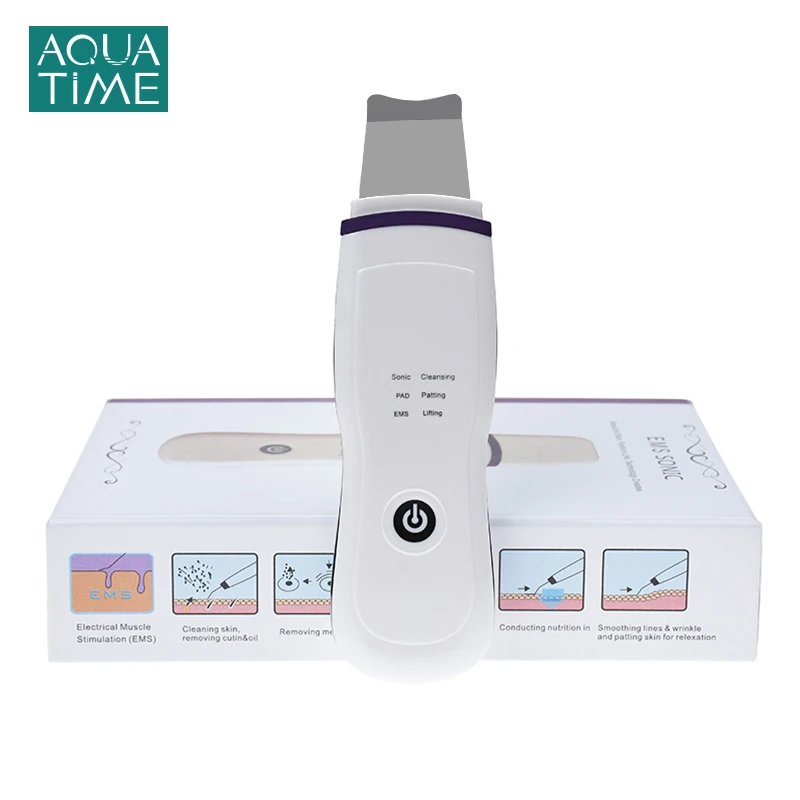 Скрабер ультразвуковой для кожи лица лопатка удаления акне устройство лифтинга