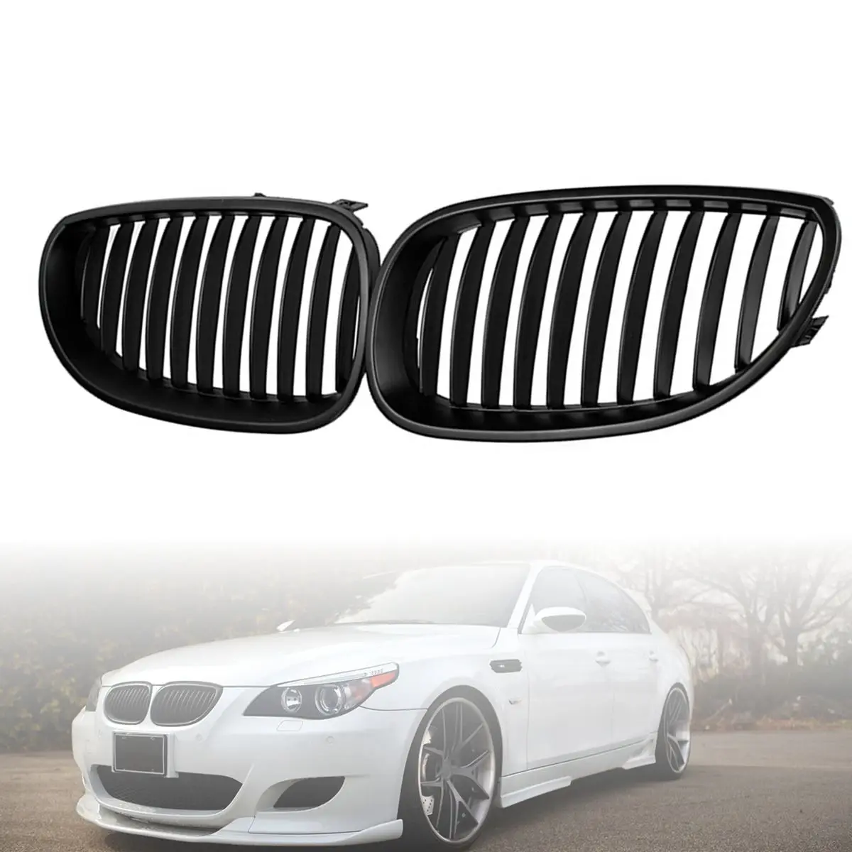Передняя Спортивная решетка для BMW E60 E61 5 Series M5 2003 2004 2005 2006 2007 2008 2009 2 шт.|Гоночные