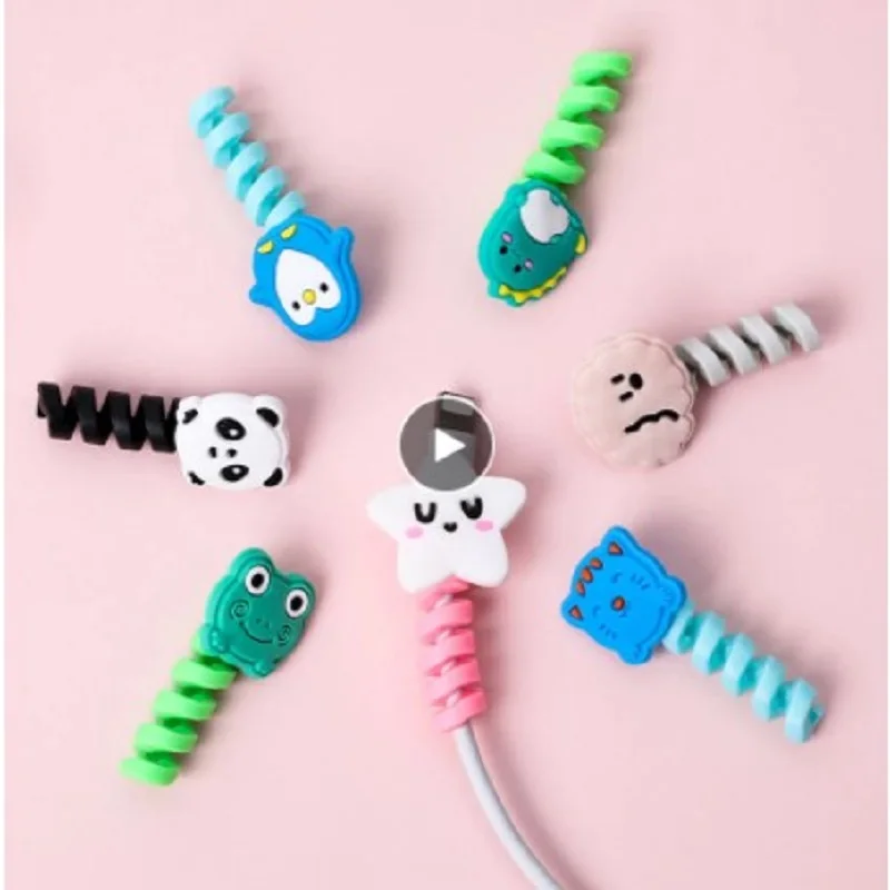 

Lovely Cartoon Charger Cable Pipeline Bracket Data Cable Protective Cover Earphone Protective Cable Covering Line Sleeve Cable