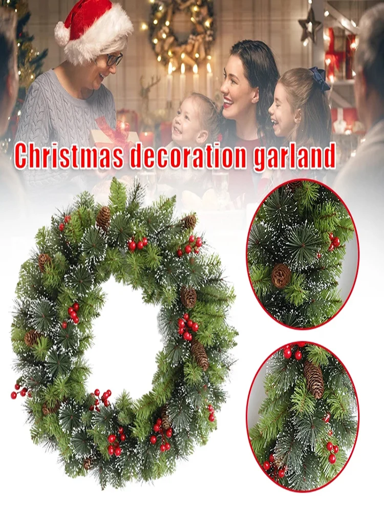 

Рождественский венок, подвесные украшения, сосновые конусы для рождевечерние, настенная гирлянда, украшение, цветочный круг, Рождественски...